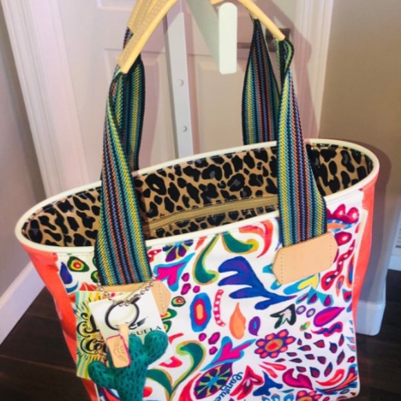 Conseula White Swirly Classic Tote Cactus Handbags - Picture 2 of 8